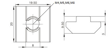 Slider Nut 4040 Series Slot 8